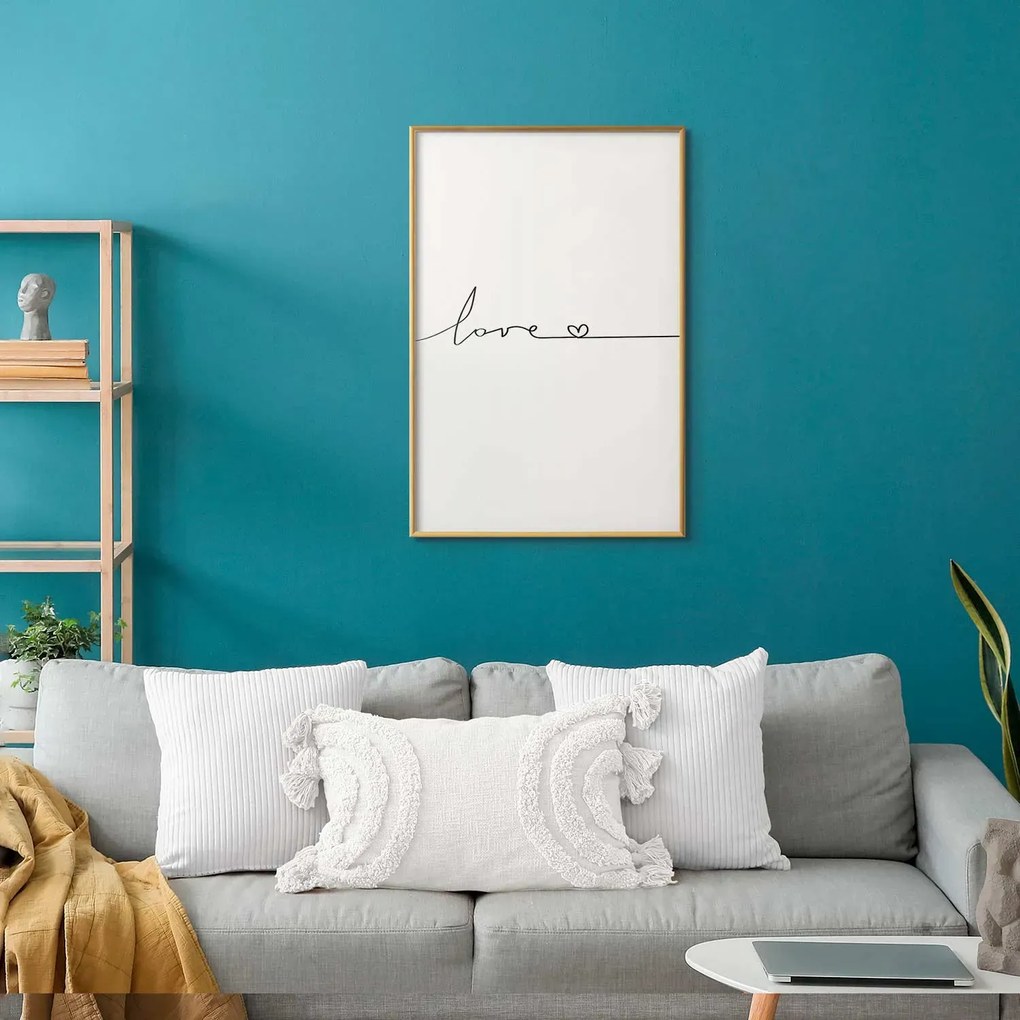Plakat Miłość wszędzie 60x90 cm z ramą złotą bez marginesu ARTGEIST B