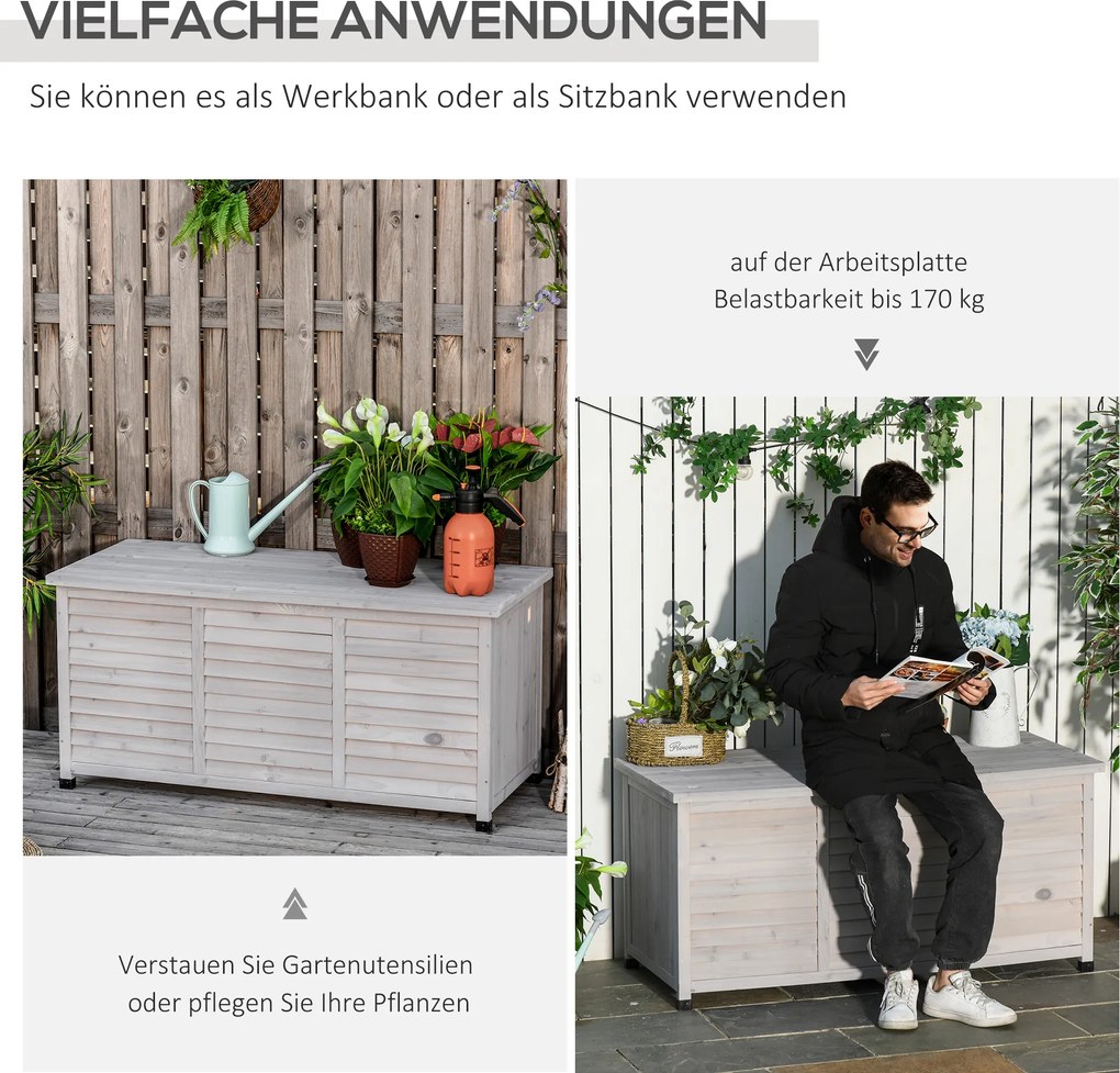 Outsunny szafa ogrodowa, drewno jodłowe, 127 cm x 56 cm x 60 cm