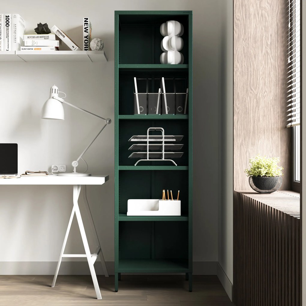 Regał na książki MARIO, 500 x 1800 x 350 mm, Modern: butelkowa zieleń