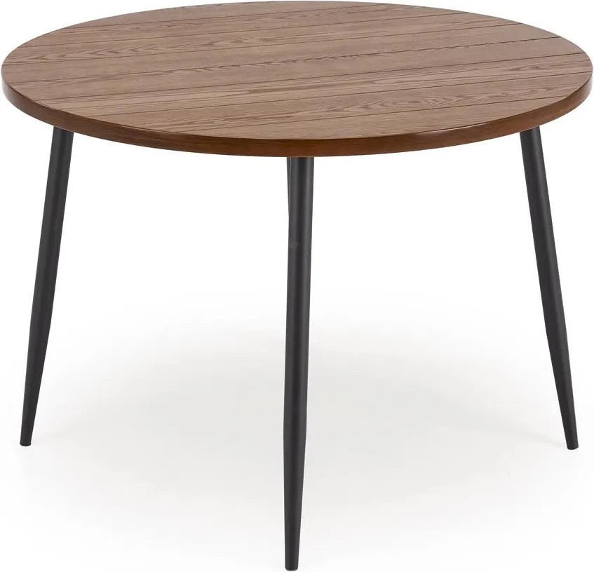 Okrągły stół do jadalni z orzechowym blatem Barry Halmar