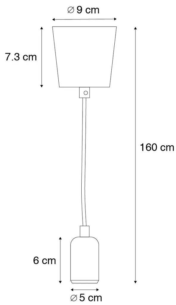 Nowoczesna lampa wisząca brązowa z czarnym przewodem - Cava ClassicDesignerski Oswietlenie wewnetrzne
