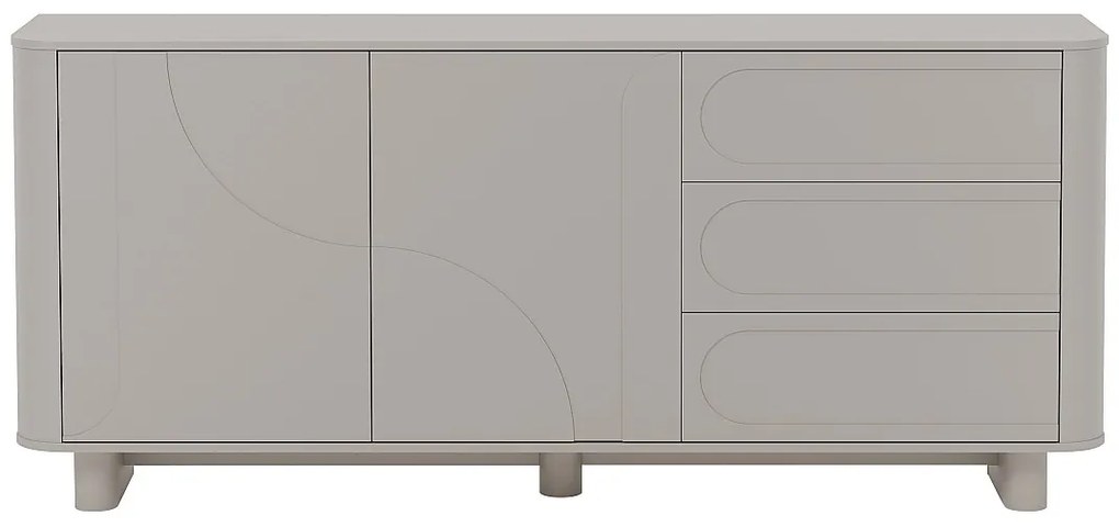 Kredens 2-drzwiowy i 3 szufladami - Beżowy - DIGARA