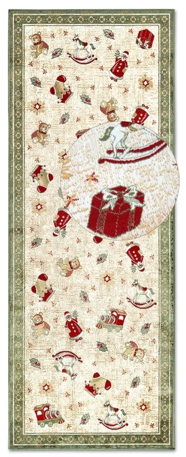 Zielony chodnik z mieszanki bawełny ze świątecznym motywem 80x200 cm Toy's Delight Green Christmas – Villeroy&amp;Boch