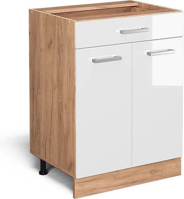 Szafka dolna do kuchni biały wysoki połysk 60x46x81.6 r-line
