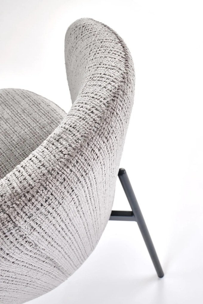 Krzesło tapicerowane tkanina szary popiel K590