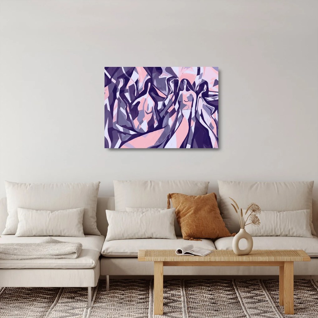 Obraz na szkle - Abstrakcyjne kobiety (70x50 cm)