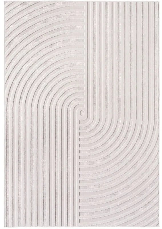 Dywan zewnętrzny Doha 3 D wstęgi kremowy 80 cm x 150 cm