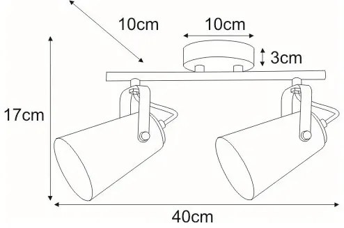 Biała loftowa lampa sufitowa z reflektorami - 3X S986 A4-T47