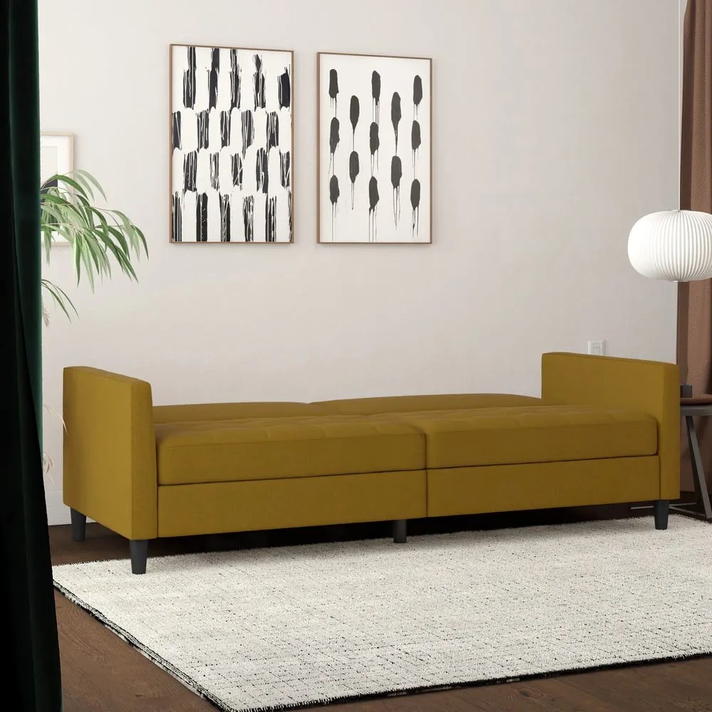 Żółta rozkładana sofa 86 cm Presley – Støraa