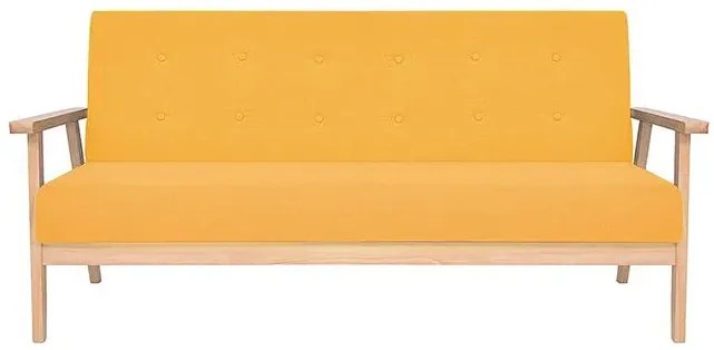 3-osobowa żółta sofa retro - Garner 3X