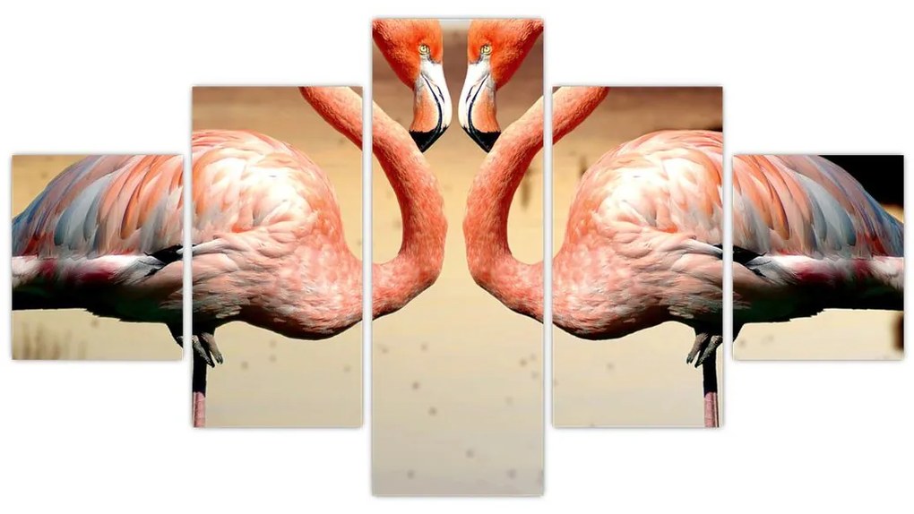 Obraz - dwa flamingi (125x70 cm)