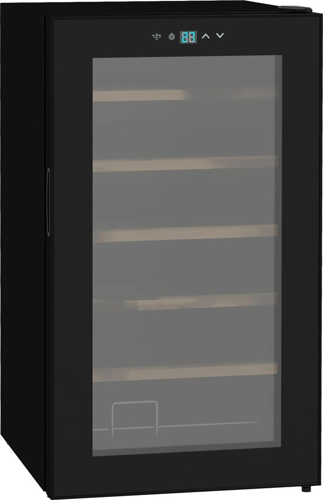 HOMCOM Chłodziarka na wino Czarna Lodówka na 43x45x75cm do eleganckiego przechowywania wina | Aosom PL