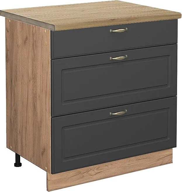 Szafka dolna do kuchni antracytowo-złoty 80x60x82 fame-line