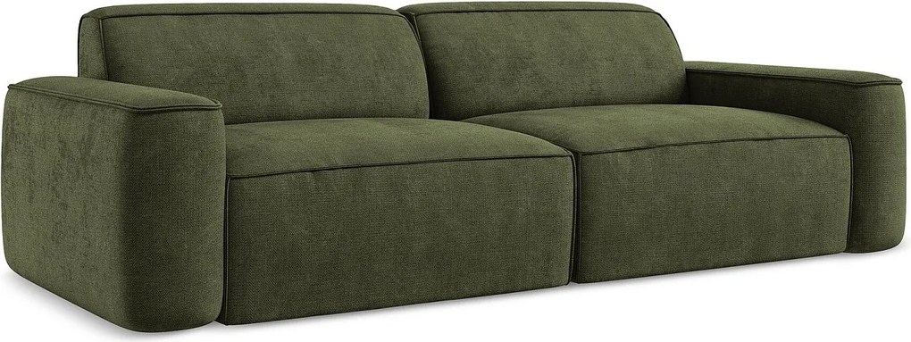 4-osobowa kanapa modułowa - z tkaniny szenilowej - oliwkowy - OMAO