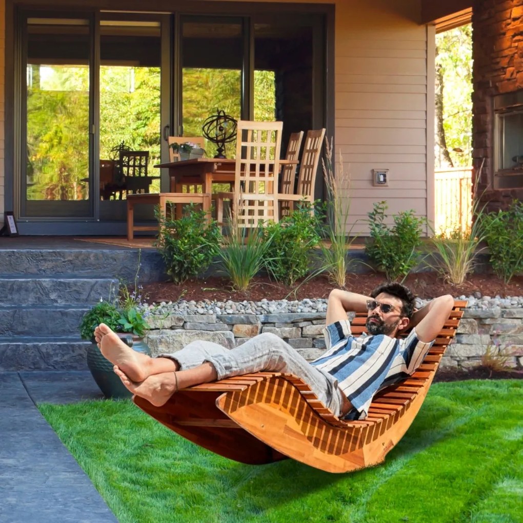 Leżak bujany BALI, 155x60x93cm, naturalny brąz Casaria