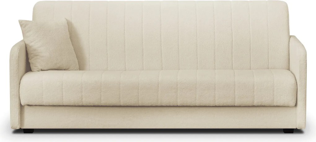 Sofa z Funkcją Spania PORTO Wersalka Dwuosobowa Rozkładana Jasnobeżowa Boucle Nowoczesna do Salonu