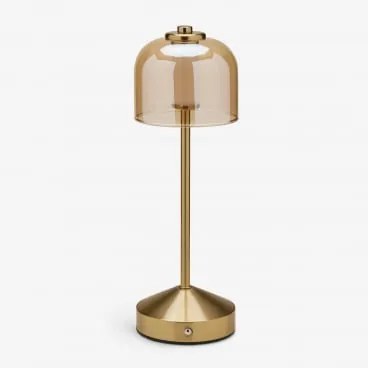 Bezprzewodowa Lampa Stołowa Led Do Użytku Zewnętrznego Z Żelaza I Szkła Ardela Złoto - Sklum