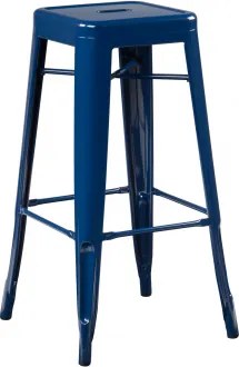 Zestaw 4 Wysokich, Stalowych, Sztaplowanych Stołków Lix Dark Blue & ↑75 Cm - Sklum