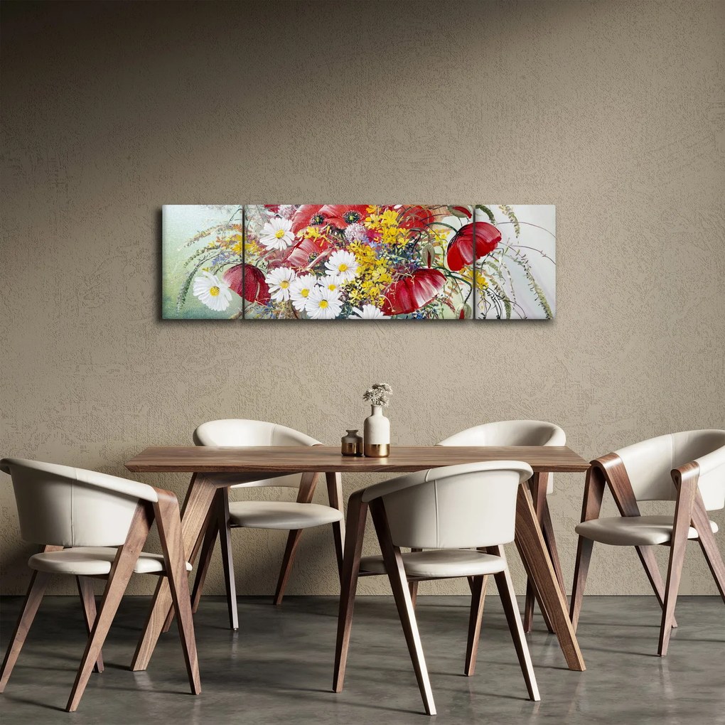 Obraz wazonu z dzikimi kwiatami (170x50 cm)
