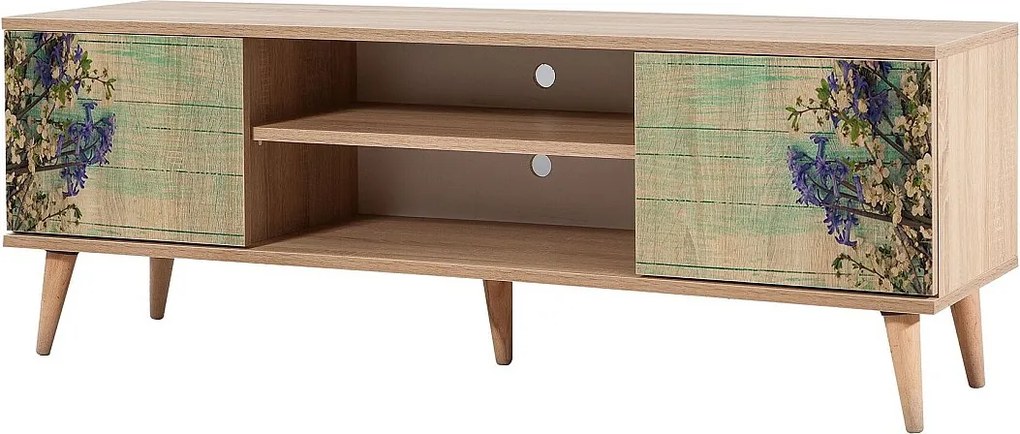 Stolik pod TV – 140 cm – Dąb Sonoma – Płyta wiórowa pokryta melaminą