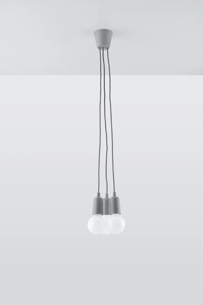 Szara potrójna lampa wisząca loftowa - EX542 E6-L99