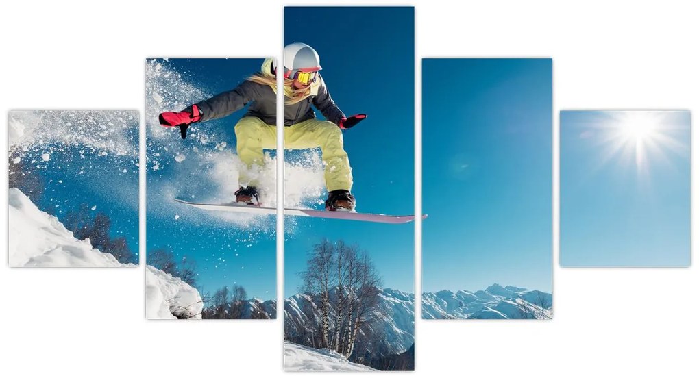 Obraz - Snowboardzista (125x70 cm)