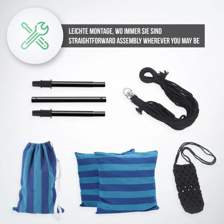 MIADOMODO Wiszący fotel bujany, niebieski