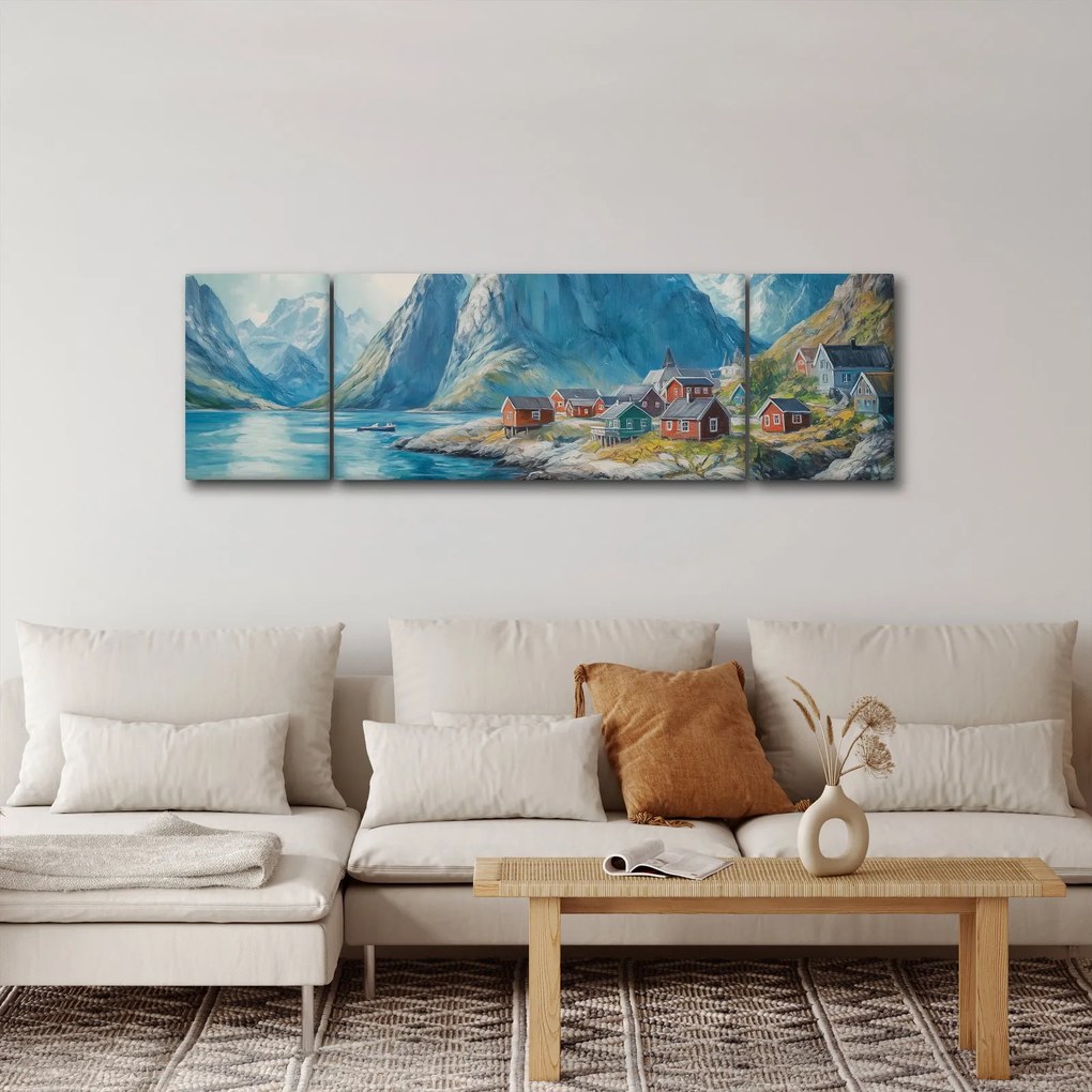 Obraz - Norweskie miasteczko (170x50 cm)