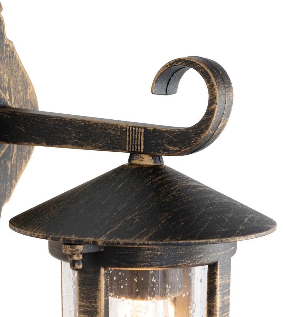 Zewnetrzna Klasyczna lampa ścienna zewnętrzna antyczne złoto IP44 - Herb klasyczny/Antyczny Oswietlenie zewnetrzne