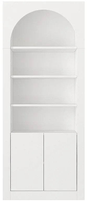 Regał z 4 przegródkami, 2-drzwiowy - Biały - CYMORA