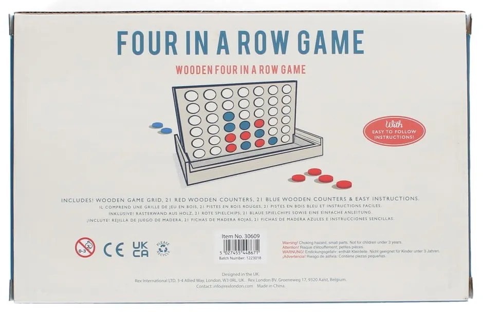 Gra typu kółko i krzyżyk Four in a Row game set – Rex London