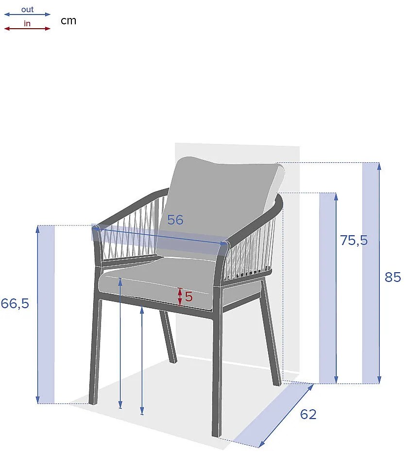 Komplet aluminiowy COLUMBIA 1+8 (antracyt)