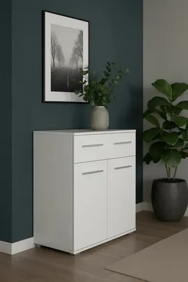Modernistyczna komoda Kaloe C6 - biały połysk