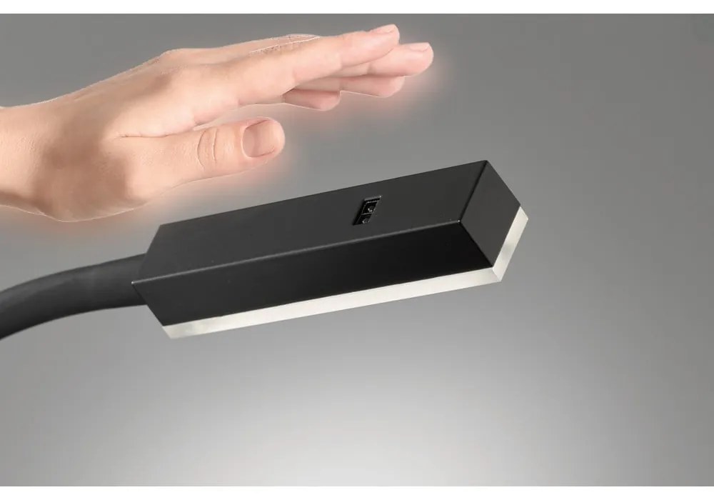 Czarna metalowa lampa punktowa LED ze ściemniaczem Raik – Fischer & Honsel