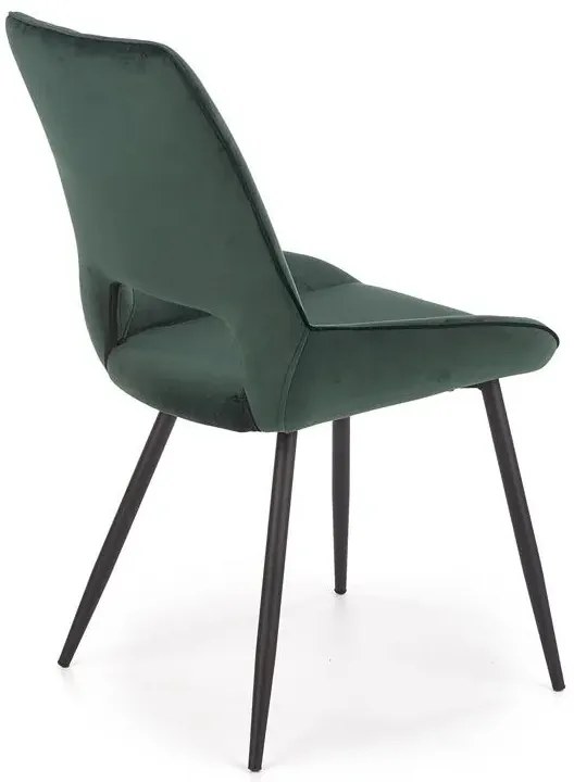 Zielone eleganckie krzesło welurowe - Adina