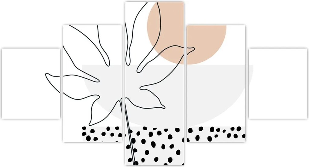 Obraz - Line art flowers N⁰3 (125x70 cm)
