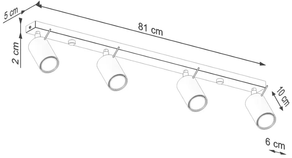 Kremowa lampa punktowa 6x81 cm Etna – Sollux