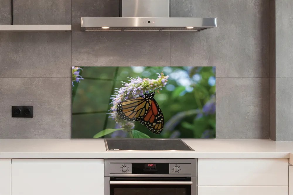 Panel Szklany Wiosenny Motyl na Kwiecie