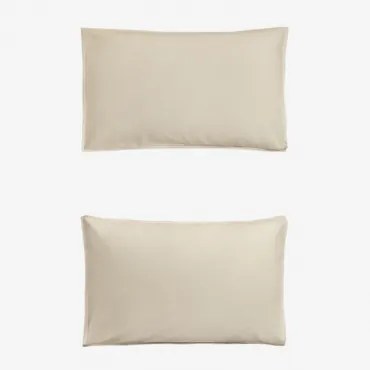 Komplet 2 Poszewek Na Poduszki Z Lnu Sorana O Gramaturze 160 G/m² Kremowa Semoline & 50 X 75 Cm - Sklum