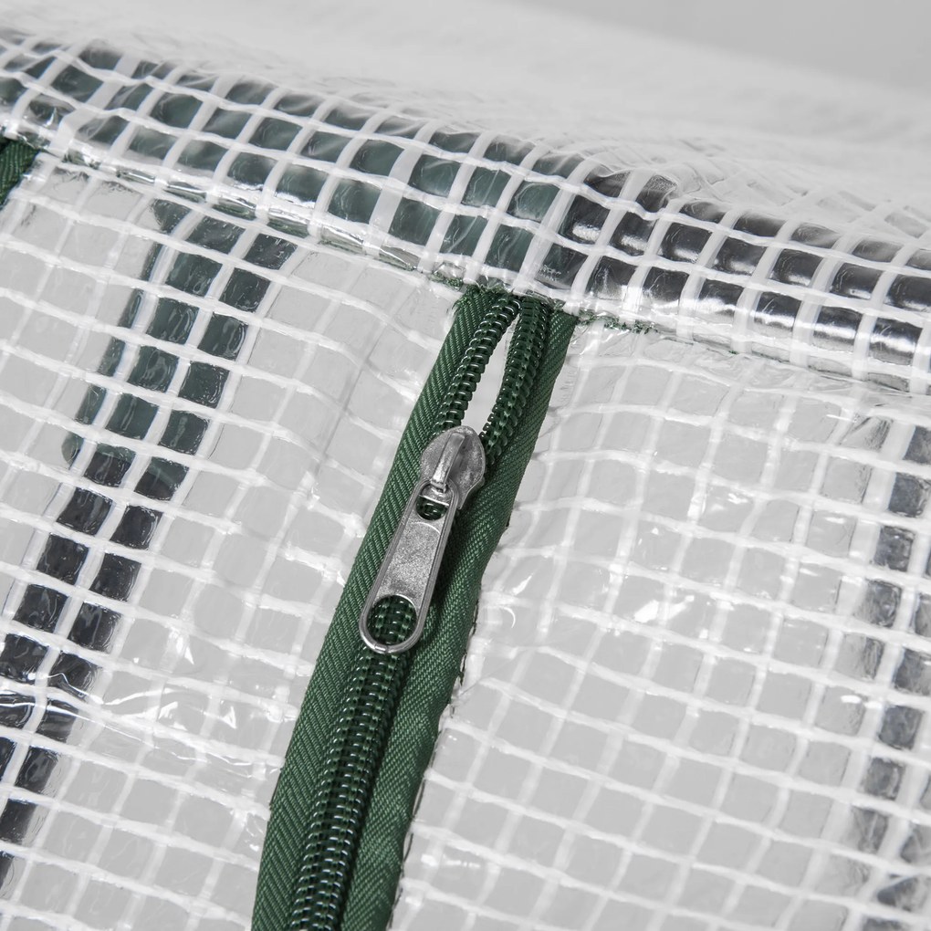 Outsunny Szklarnia Foliowa z Okienkiem PE Cieplarnia na Pomidory 119x60x60cm Biała | Aosom PL