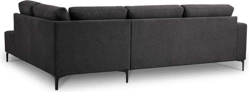 Antracytowy narożnik z tkaniny szenilowej (prawostronny/w kształcie litery L) Fabian – Scandic