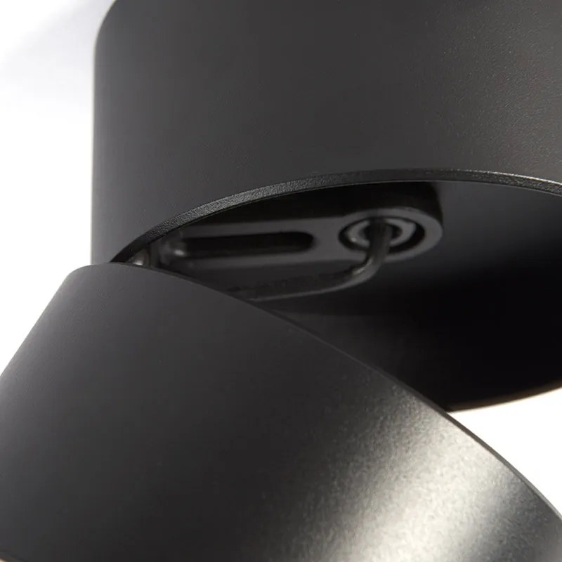 Nowoczesny reflektor czarny okrągły regulowany - Go Nine