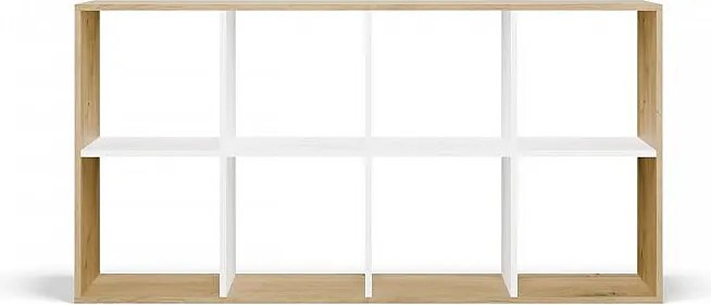 Regał Malax 2X4 | Dąb Artisan/Biel | 147x30x75 cm | Regał na książki i zabawki