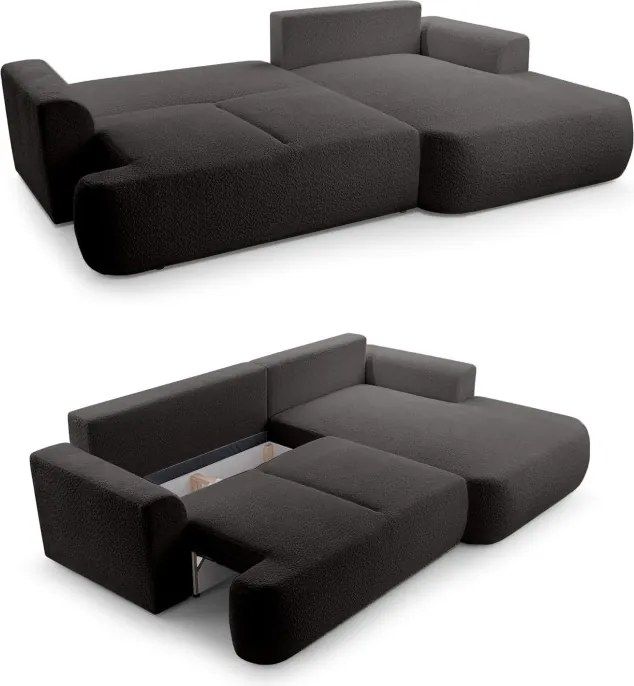 Narożnik VELO wolnostojący układ L strona Prawa z funkcją spania w tkaninie Coral 60