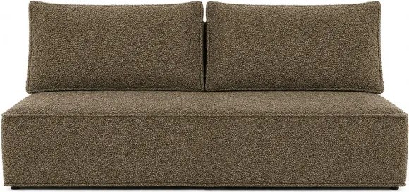 Sofa z Funkcją Spania MAVIA Brązowa Boucle Nowoczesna