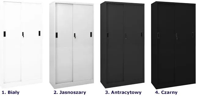 Industrialna stalowa szafa przesuwna z kluczem  czarnaE3-W99