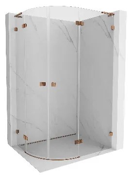 Mexen Lunar L kabina prysznicowa półokrągła uchylna prawa 100 x 90 cm, transparent, różowe złoto - 833L-100P-090L-60-00