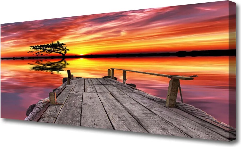 Obraz canvas Drewniane Molo nad Jeziorem