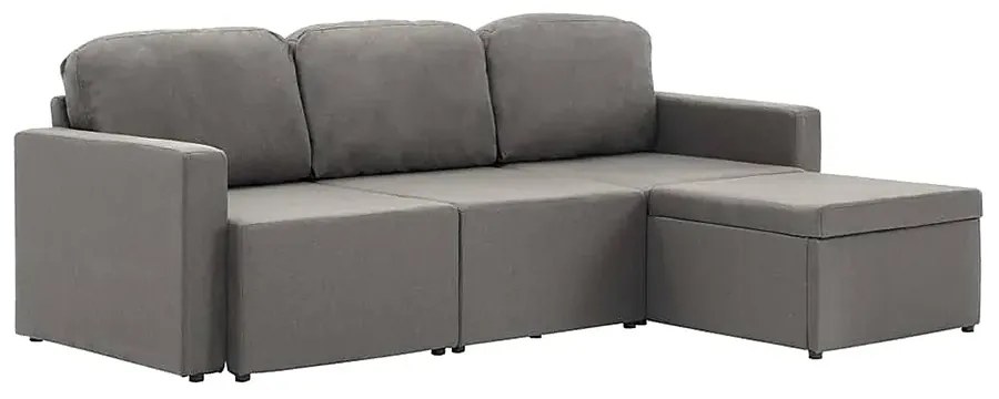 Rozkładana sofa modułowa taupe tkanina - Lanpara 4Q