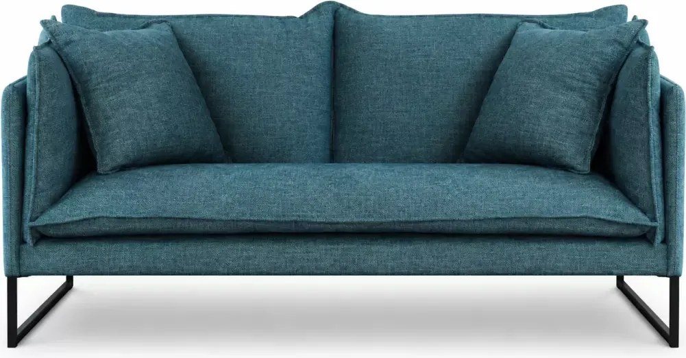 Sofa dwuosobowa Diara II na czarnych industrialnych nogach - wygodna sofa do salonu z poduszkami